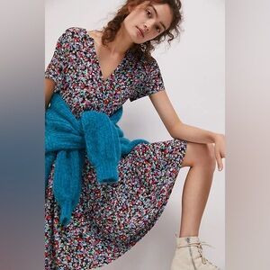 Maeve Harper Tunic Dress XS Ditsy Floral Babydoll Tiered Anthropologie Cottage